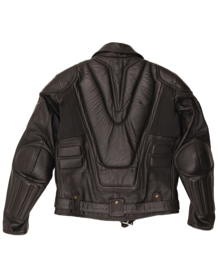 Veste motard en cuir homme vintage UK 38 Cuir noir moyen