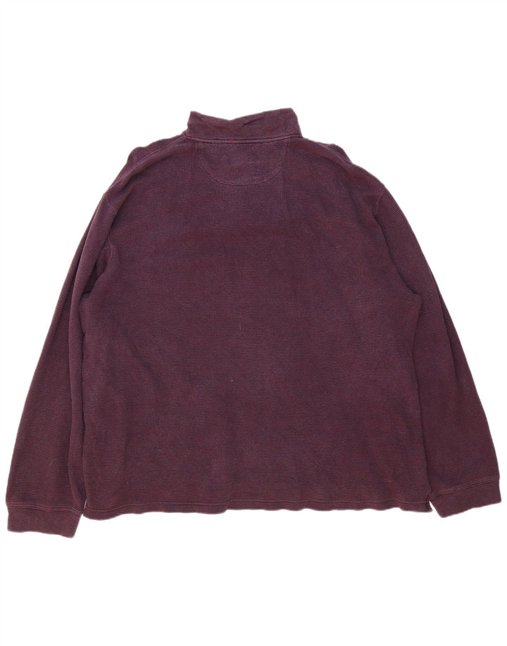 Chaps Sweat-shirt à col zippé pour homme 2XL en coton bordeaux