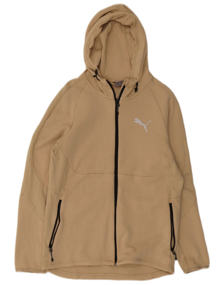 Puma Sweat à Capuche Zippé Homme Beige Moyen Coton