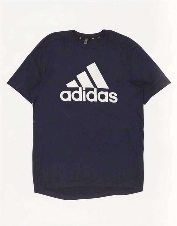 Adidas Hommes Aeroready Graphic T-Shirt Top Petit Bleu Marine Polyester