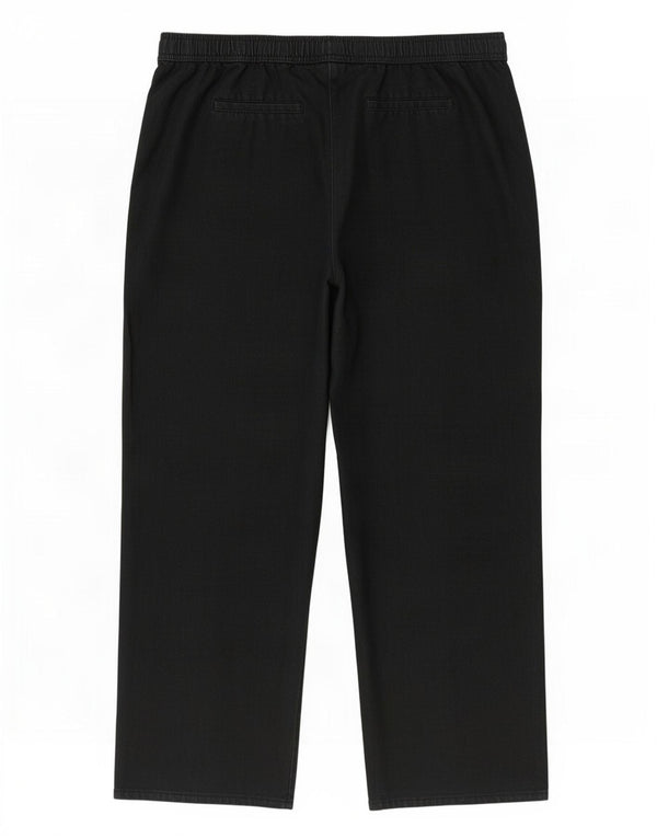 Marks & Spencer Womens Wide Leg Chino Trousers UK 22 3XL W42 L30 Black