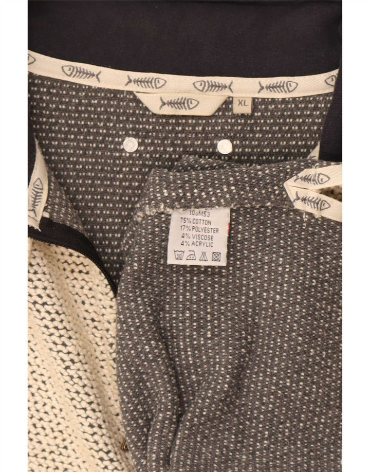 Weird Fish Sweat-shirt col zippé pour homme XL en coton beige