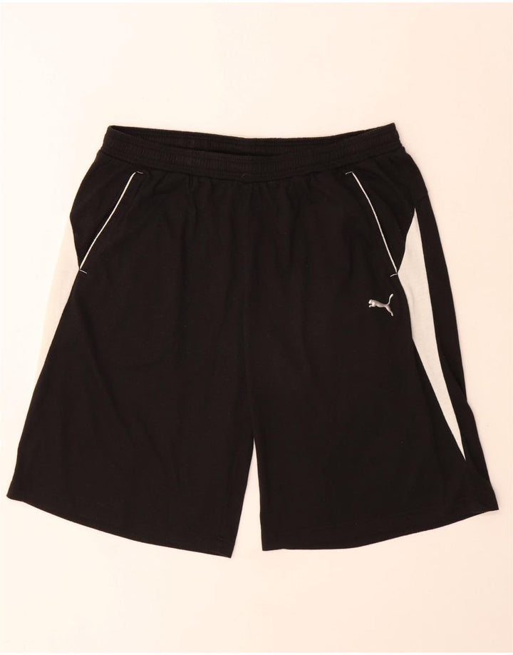 Puma Short de sport pour homme Large Noir Colorblock Polyester