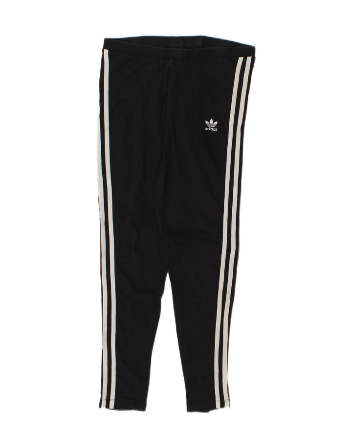 ADIDAS Womens Leggings UK 12 Medium Black Cotton Vintage Adidas and Second-Hand Adidas from Messina Hembry 