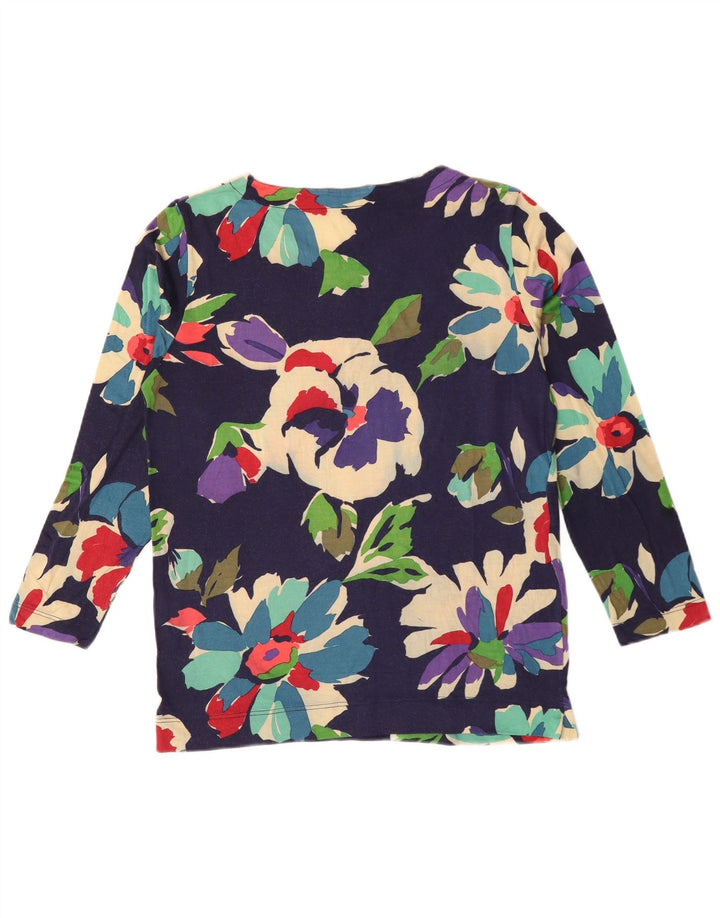 Henry Cottons Haut à manches longues pour femme IT 42 Bleu marine moyen en viscose florale