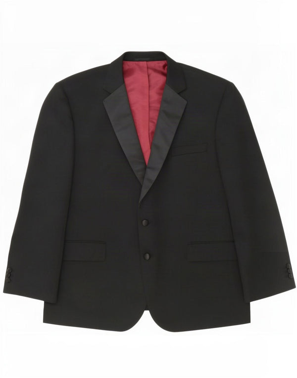 Marks & Spencer Veste blazer à 2 boutons pour homme UK 48 2XL Noir Polyester