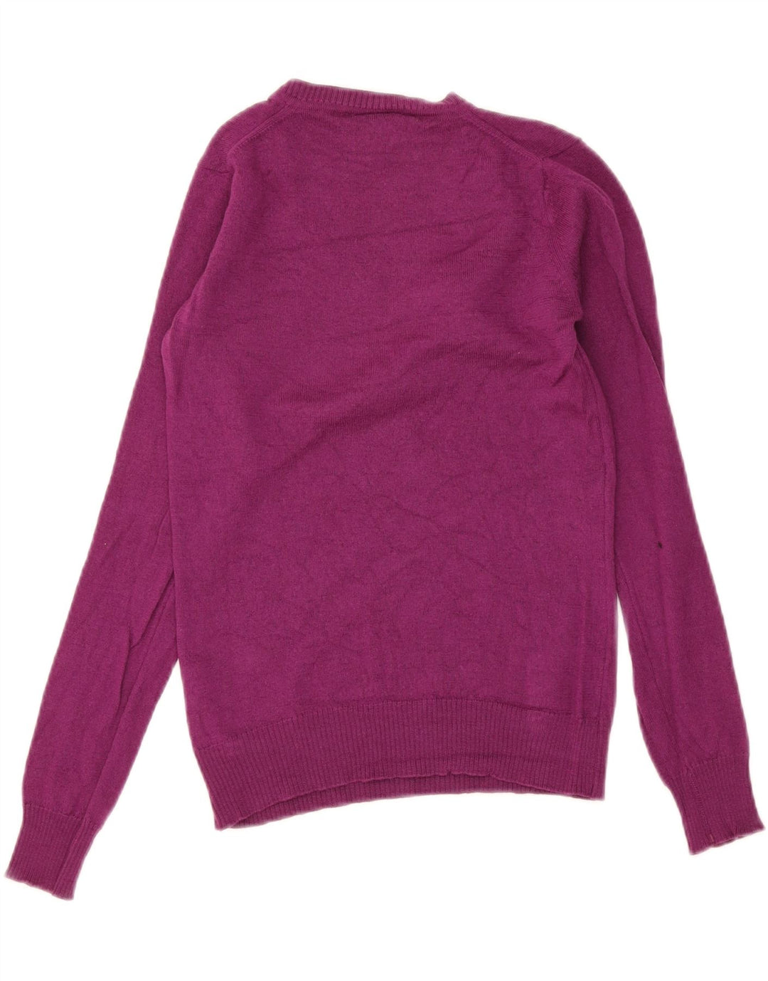 Lacoste Femme Col V Pull Pull Taille 36 Petite Laine Violette
