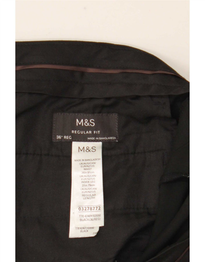Marks & Spencer Pantalon de costume droit coupe droite pour homme W36 L31 Noir