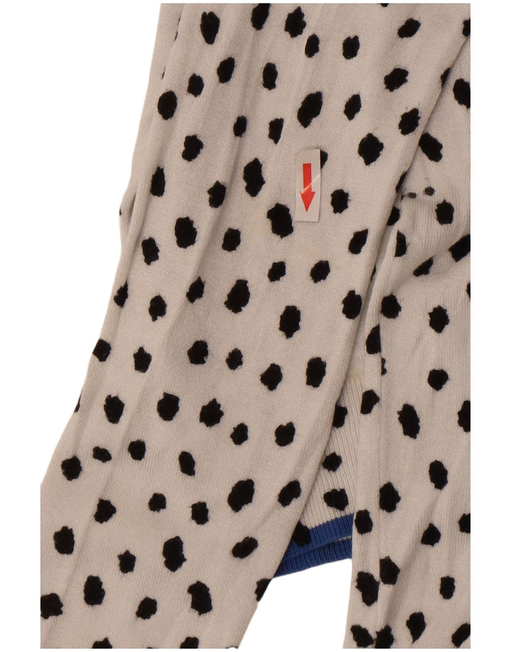 Marks & Spencer Pull Cardigan pour Femme UK 10 Petite Viscose à Pois Blanc