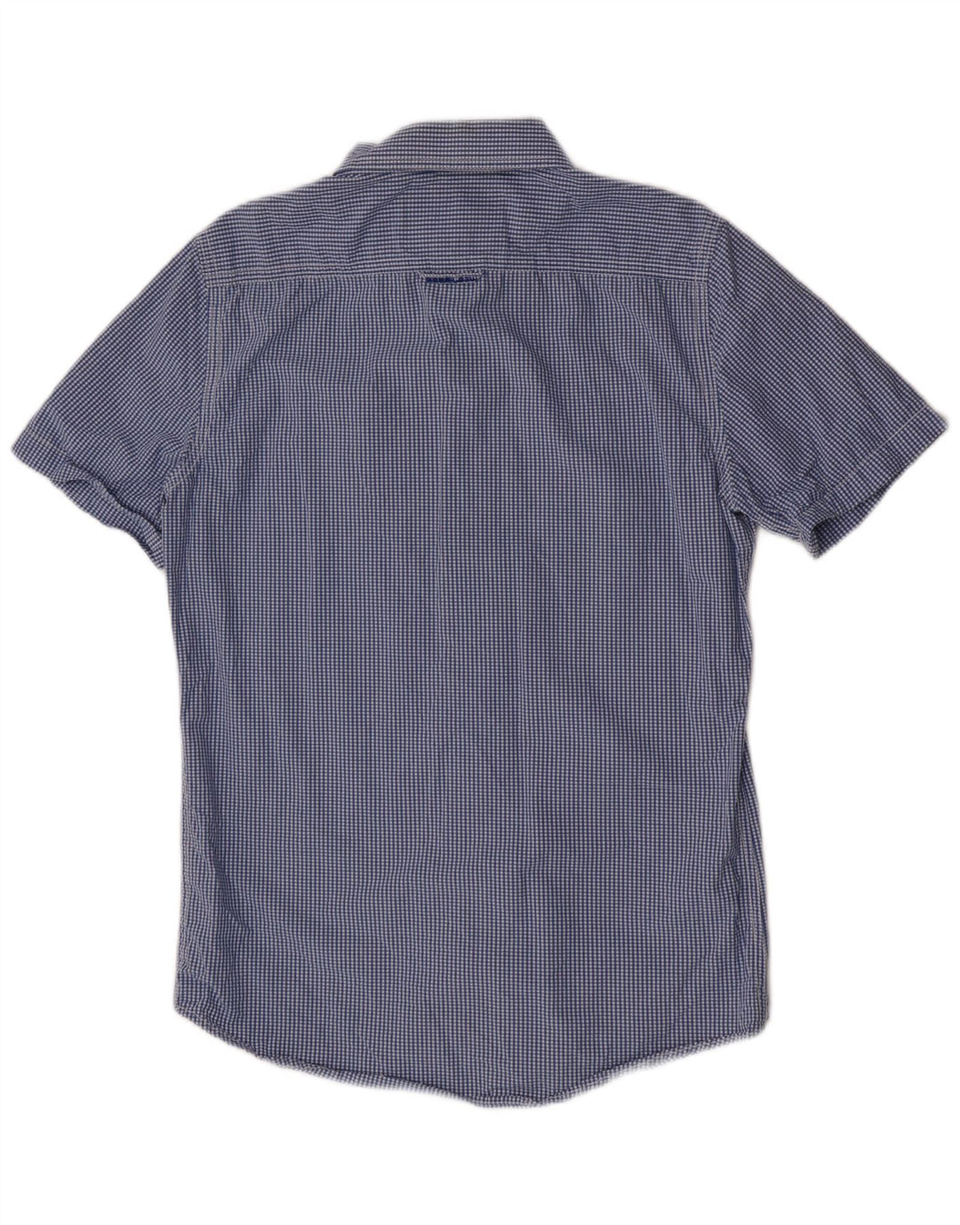 Superdry Chemise à Manches Courtes Homme Bleu Moyen Vichy Coton