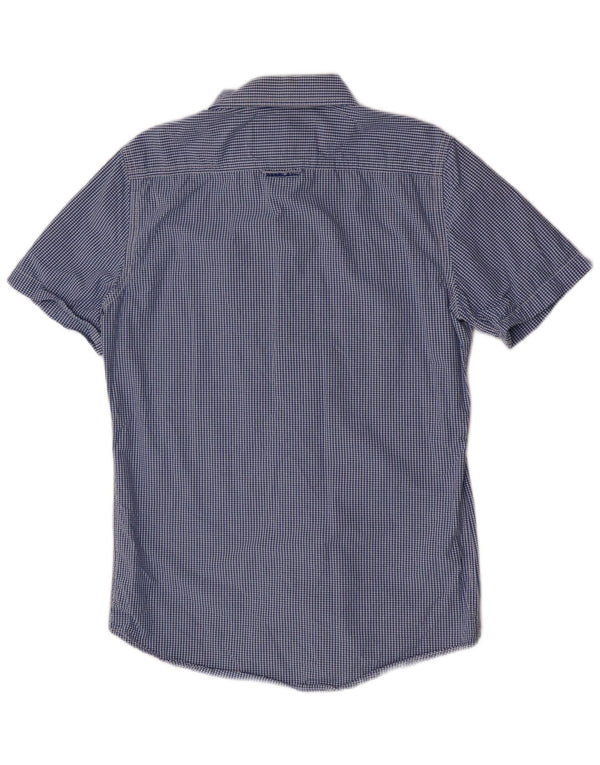 Superdry Chemise à Manches Courtes Homme Bleu Moyen Vichy Coton