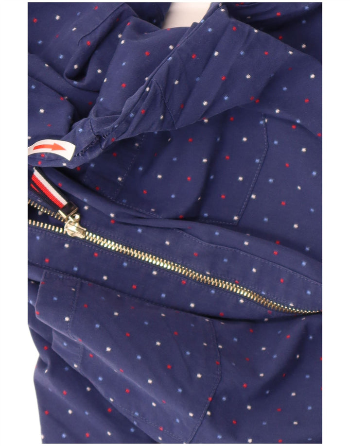 Tommy Hilfiger Chemise pull pour femme UK 14 Coton à pois bleu marine moyen