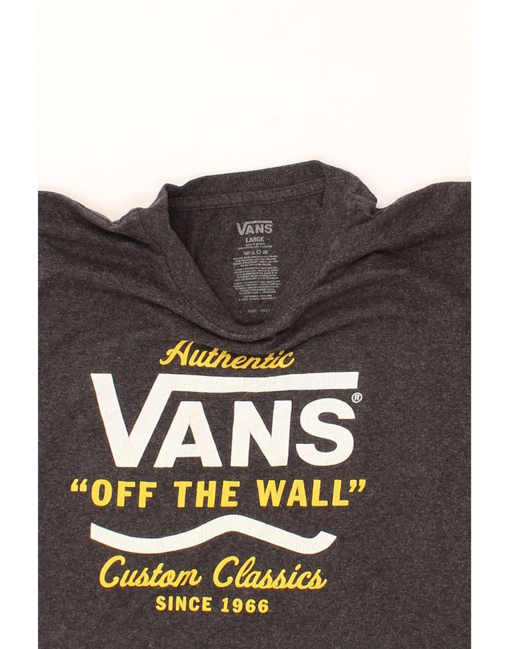 VANS Womens Classics Custom Fit Graphic T-Shirt Top UK 14 Large Grey Vintage Vans and Second-Hand Vans from Messina Hembry 
