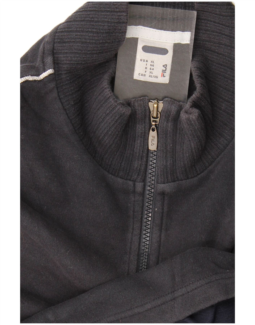 Fila Sweat-shirt à col zippé pour homme XL Bleu marine