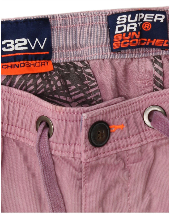 Superdry Short Chino W32 Homme Rose Moyen Coton