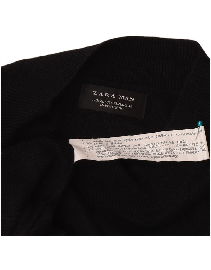 Zara T-Shirt Homme Top XL Noir Coton