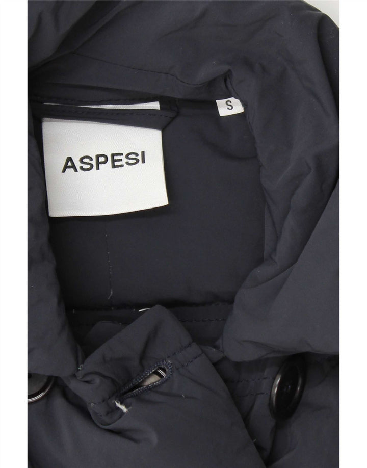 Aspesi Manteau matelassé à double boutonnage pour femme UK 10 Small Bleu marine Polyamide