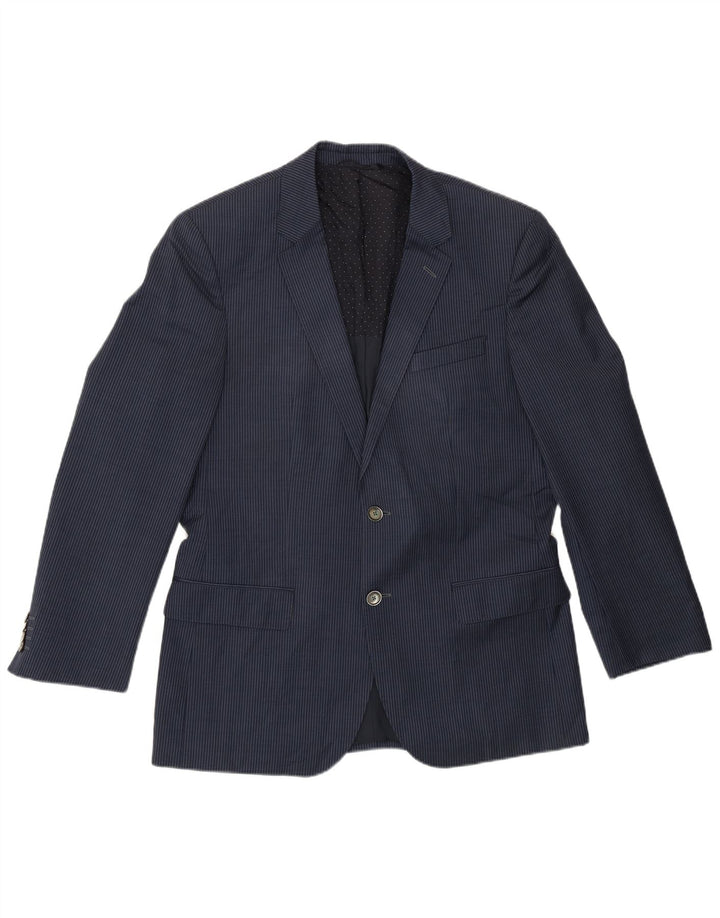Hugo Boss Veste Blazer 2 Boutons Homme EU 50 Grande Rayure Bleu Marine