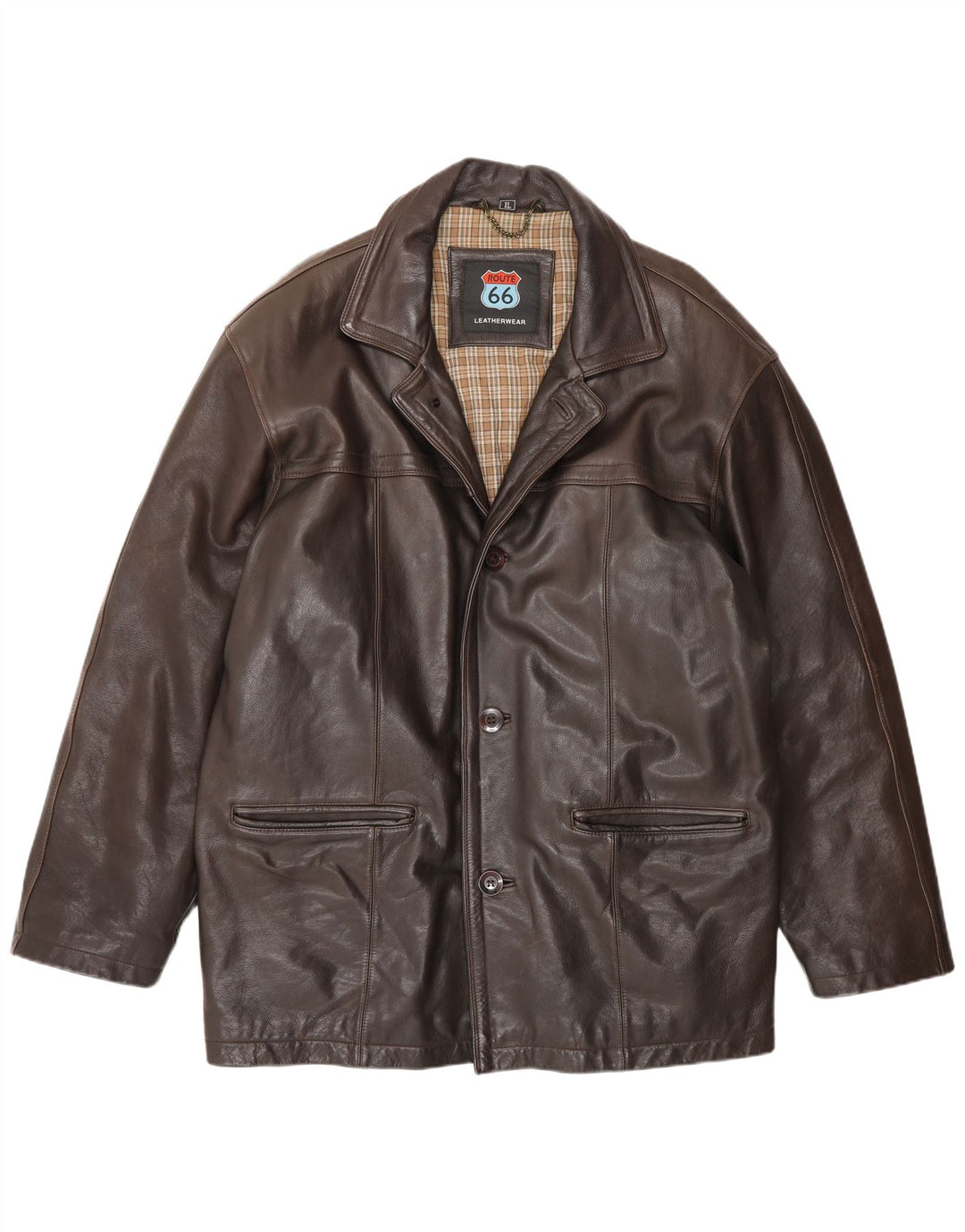 Route 66 Veste en cuir pour homme UK 42 XL Marron