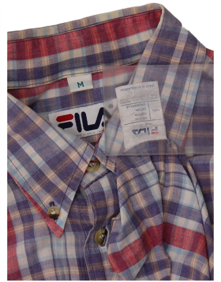 Fila Chemise à manches courtes homme en coton à carreaux multicolore moyen