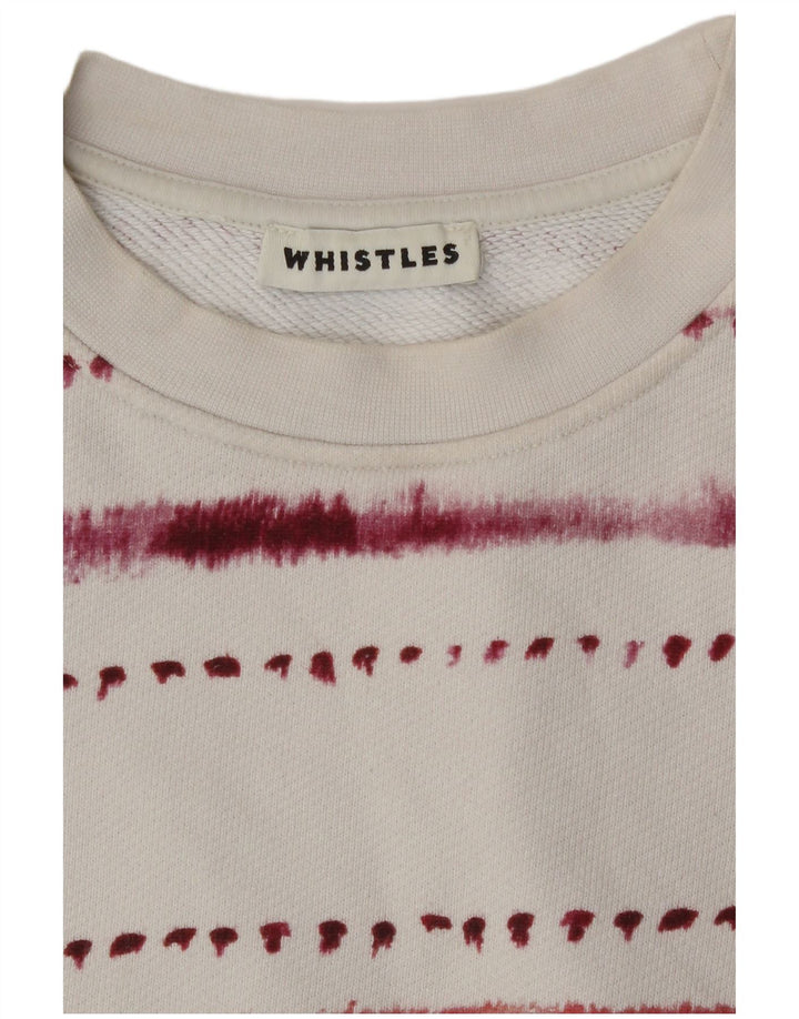 Whistle Sweat-shirt surdimensionné pour femme UK 44 Medium Blanc Géométrique