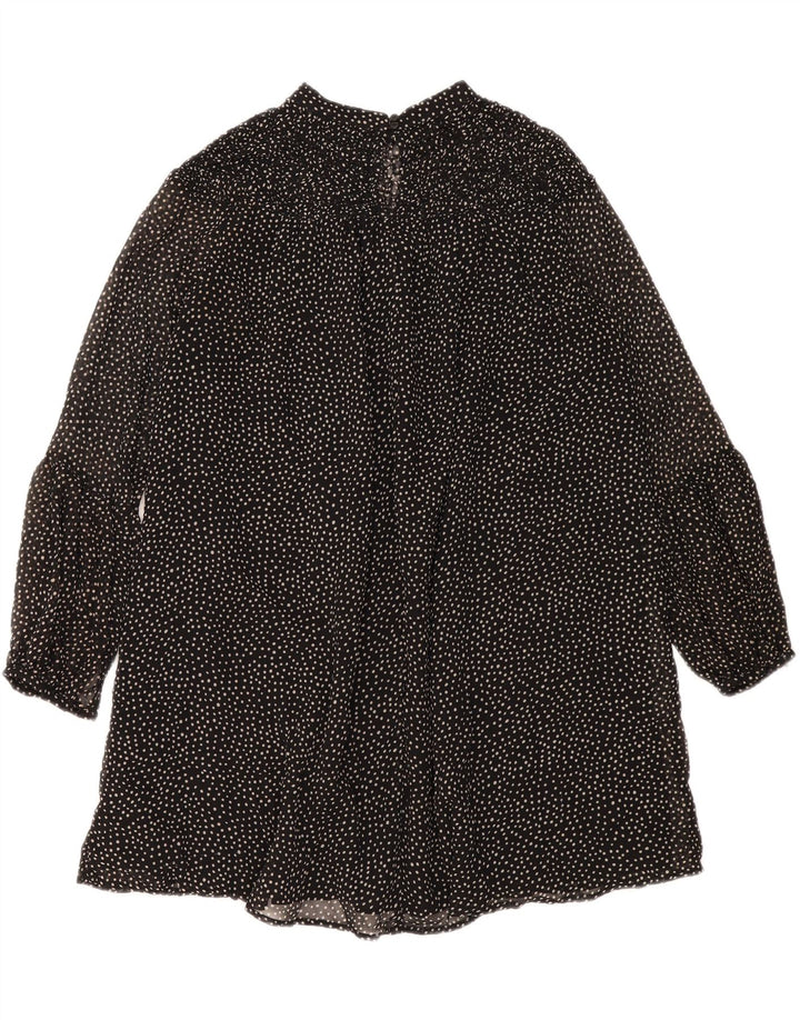Zara Robe à volants pour femme UK 44 Medium Noir à pois