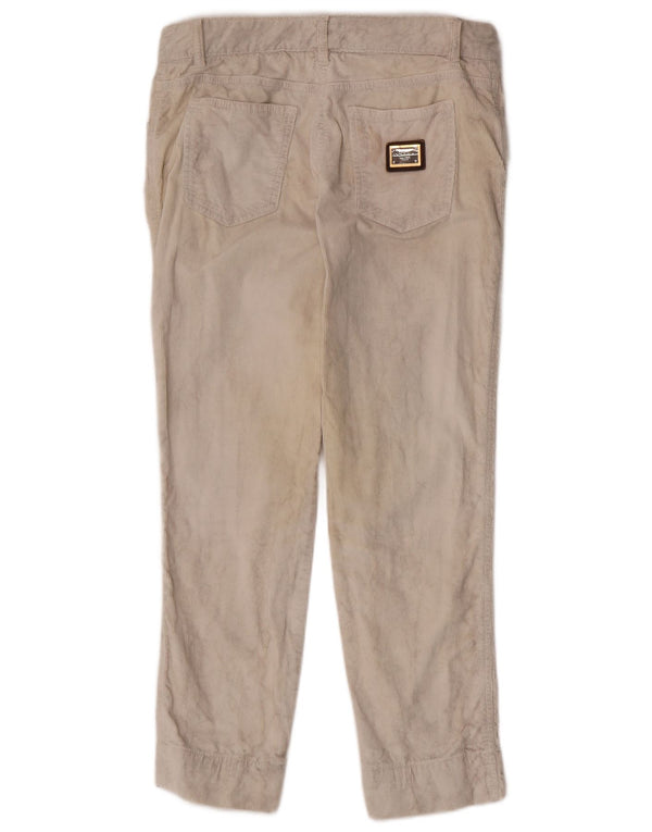 Dolce & Gabbana Pantalon fuselé en velours côtelé pour femme IT 42 Medium W28 L27 Beige
