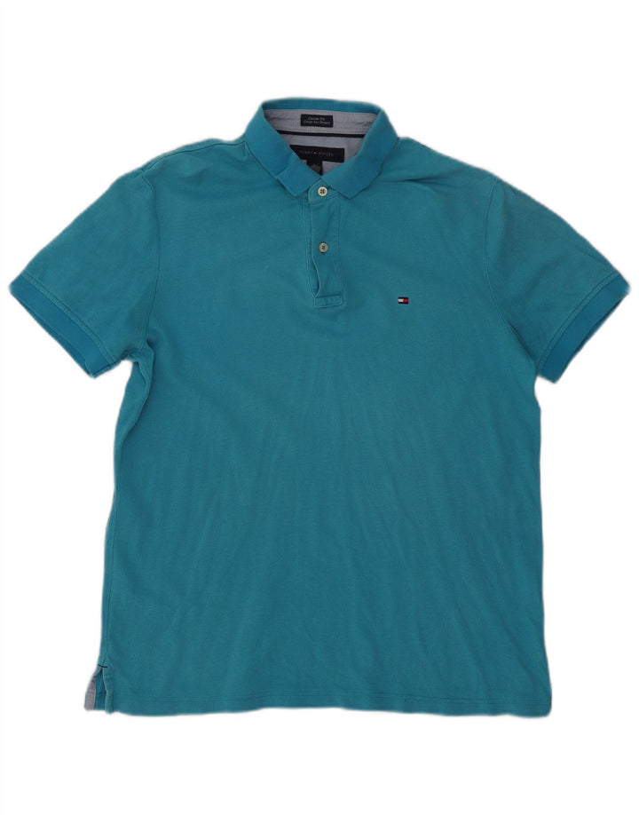 TOMMY HILFIGER Polo Custom Fit Homme Bleu Moyen