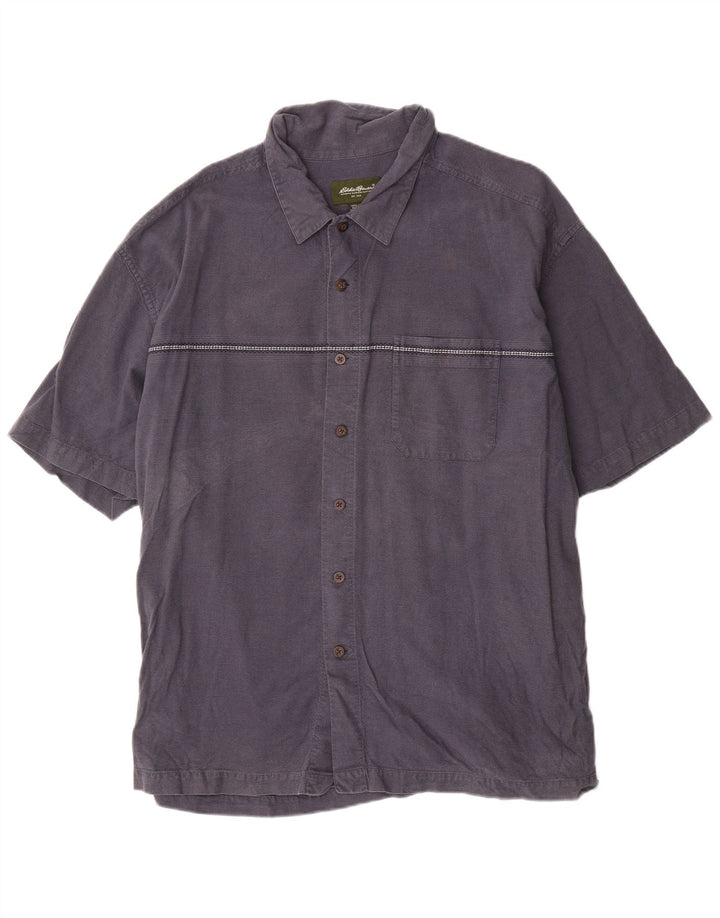 Eddie Bauer Chemise à manches courtes pour homme 2XL en coton bleu marine
