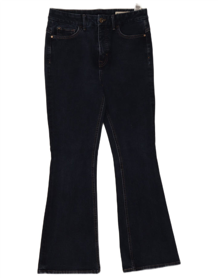 Marks & Spencer Jean évasé pour femme UK 12 Medium W28 L27 Bleu marine Coton