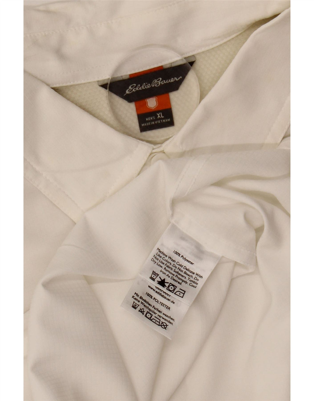 EDDIE BAUER Chemise à manches courtes pour hommes XL Blanc Polyester