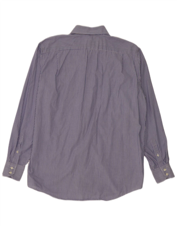 Lacoste Chemise homme Taille 42 Grand coton à fines rayures bleues