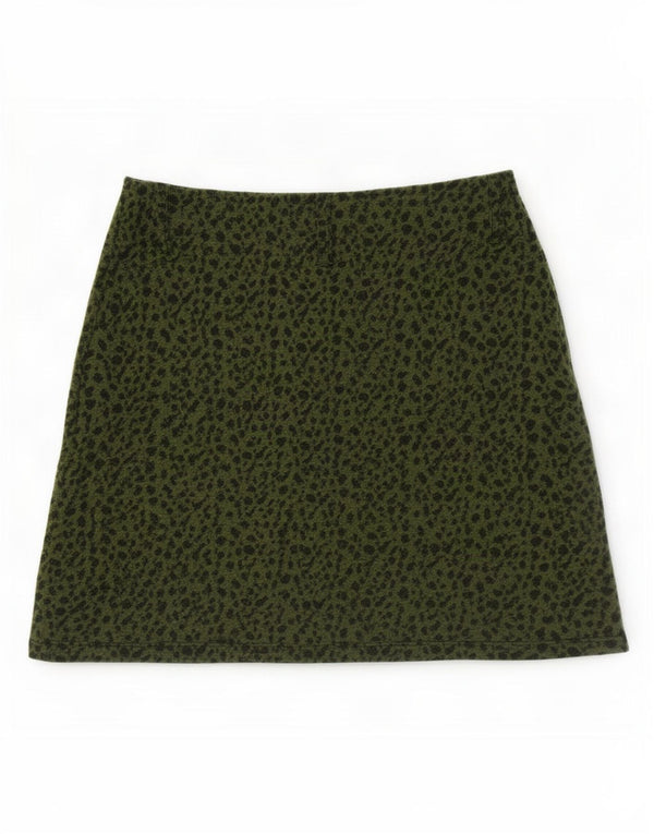 Zara Femme Trafaluc Mini Jupe Medium W28 Vert Animal Print Viscose