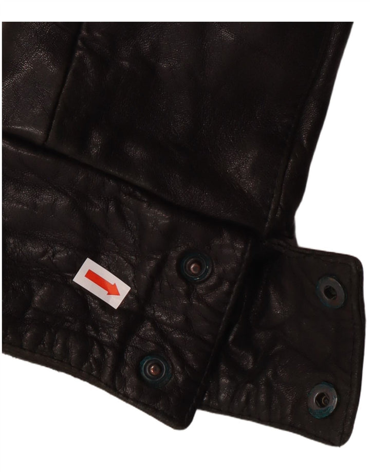 Veste en cuir femme vintage IT 44 Motard en cuir noir moyen