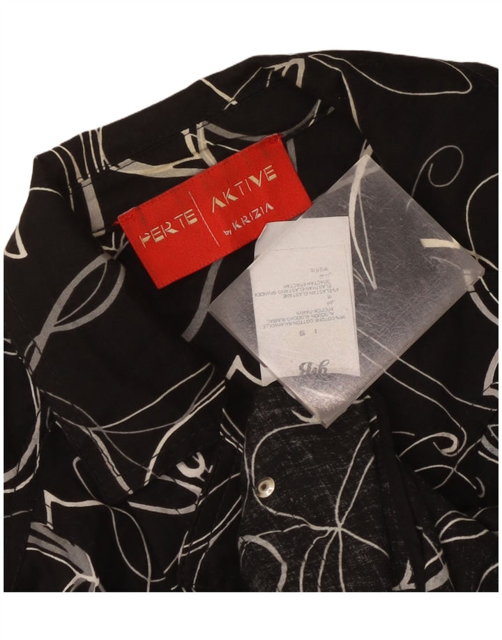 Perte by Krizia Veste blazer à 3 boutons pour femme UK 12 Medium Noir Floral