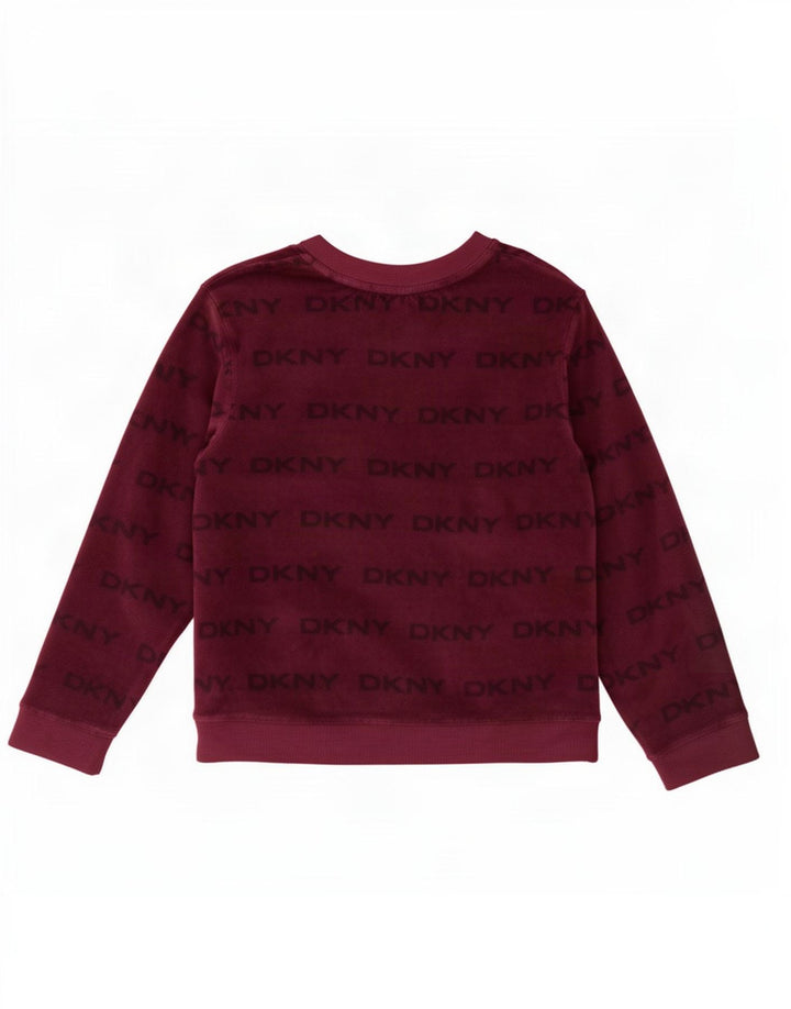 Dkny Haut graphique à manches longues pour femme UK 18 XL Marron Polyester