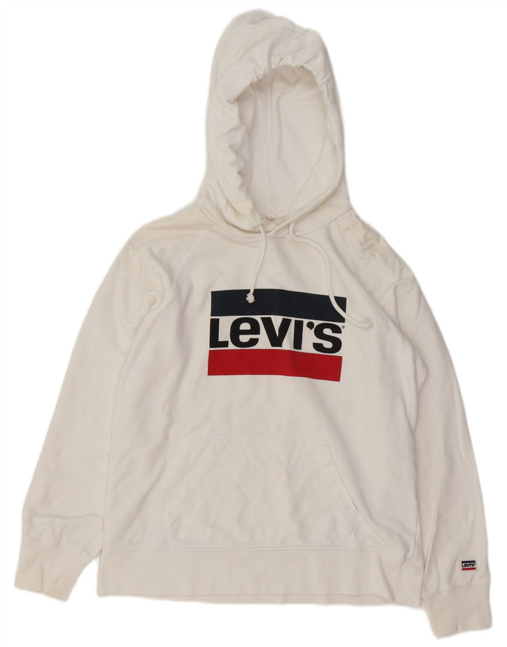 LEVI'S Pull à capuche graphique homme petit blanc coton