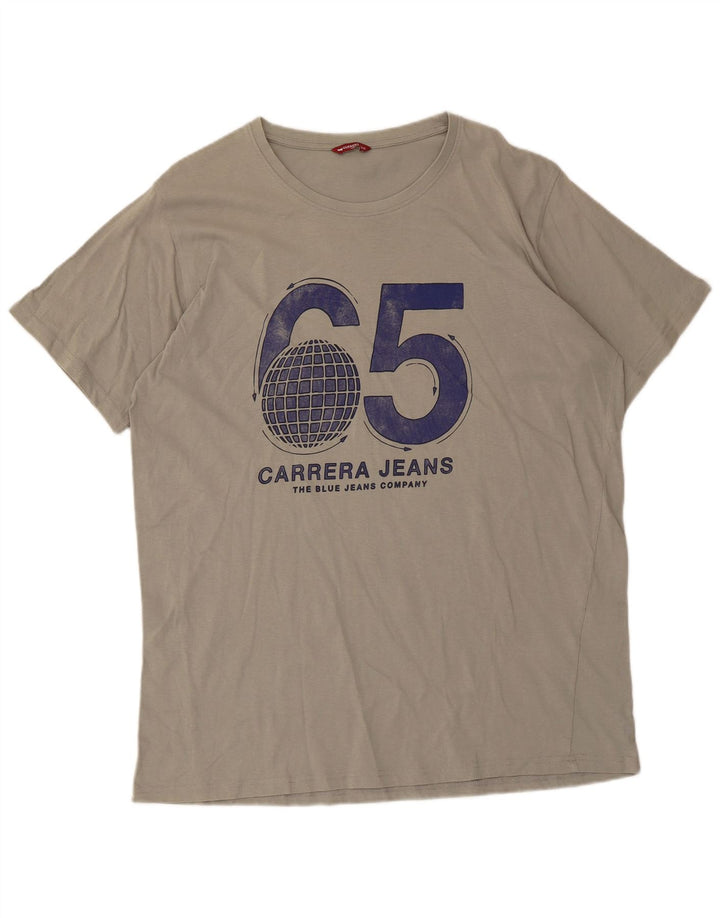 Carrera T-Shirt Graphique Homme Top 2XL Gris Coton