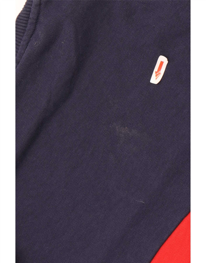 Fila Sweat-shirt en coton color block bleu marine moyen pour homme