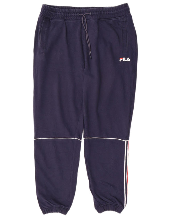 Fila Pantalon de survêtement pour homme Joggers Large W34 L28 Bleu marine Coton
