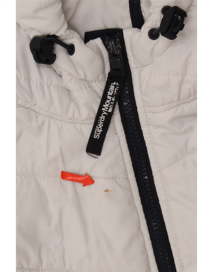 Superdry Veste matelassée à capuche pour femme UK 8 Small Blanc Colourblock