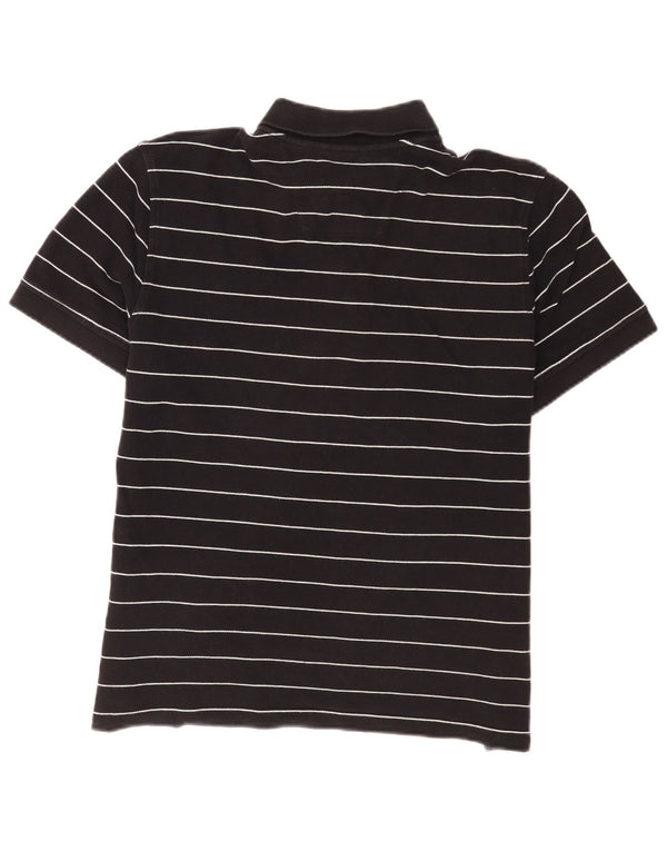 Nautica Mens Classic Fit Polo Shirt Large Black Striped Cotton