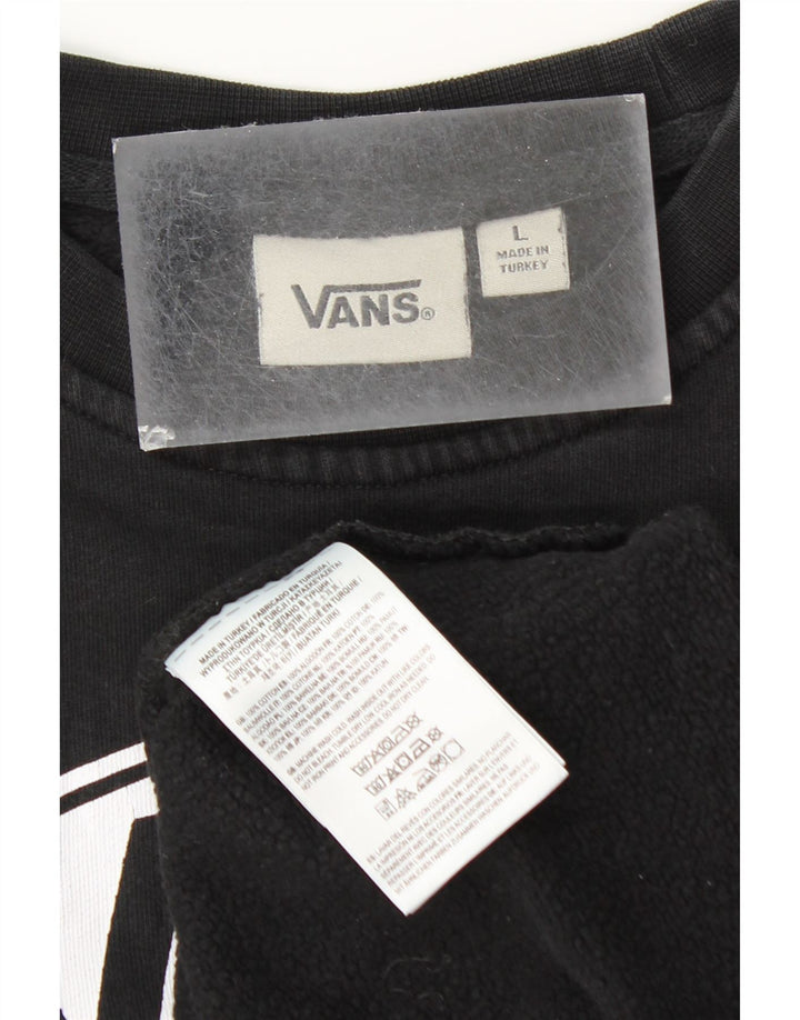 VANS Sweat-shirt graphique pour femme UK 14 Grand coton noir