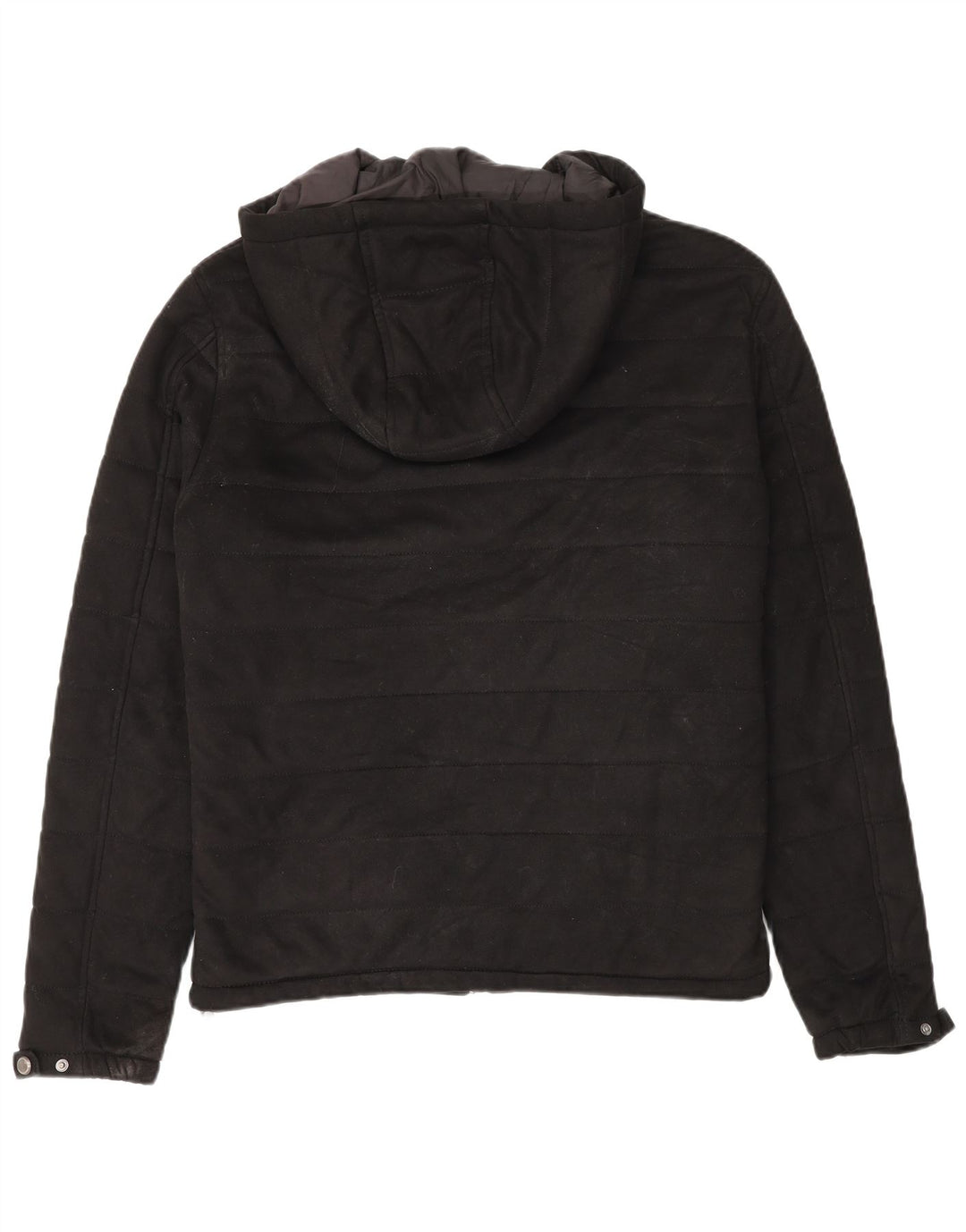 Zara Veste matelassée à capuche pour homme UK 38 Medium Noir Polyester