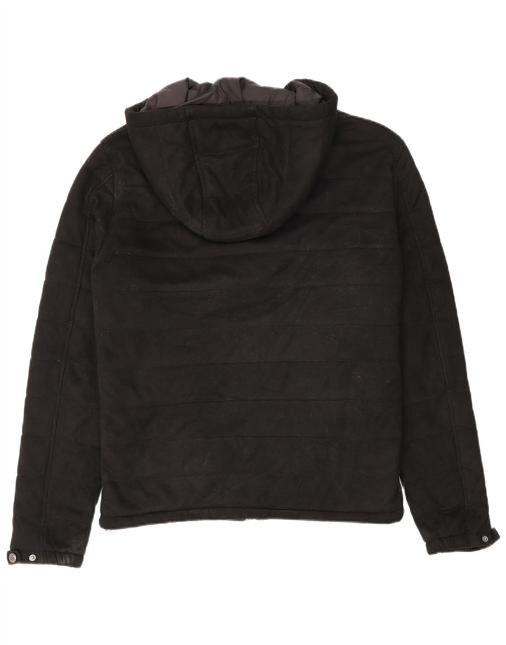 Zara Veste matelassée à capuche pour homme UK 38 Medium Noir Polyester