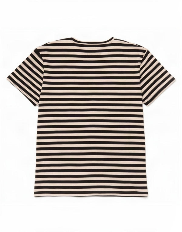 Zara Mens T-Shirt Top XL Black Striped Cotton