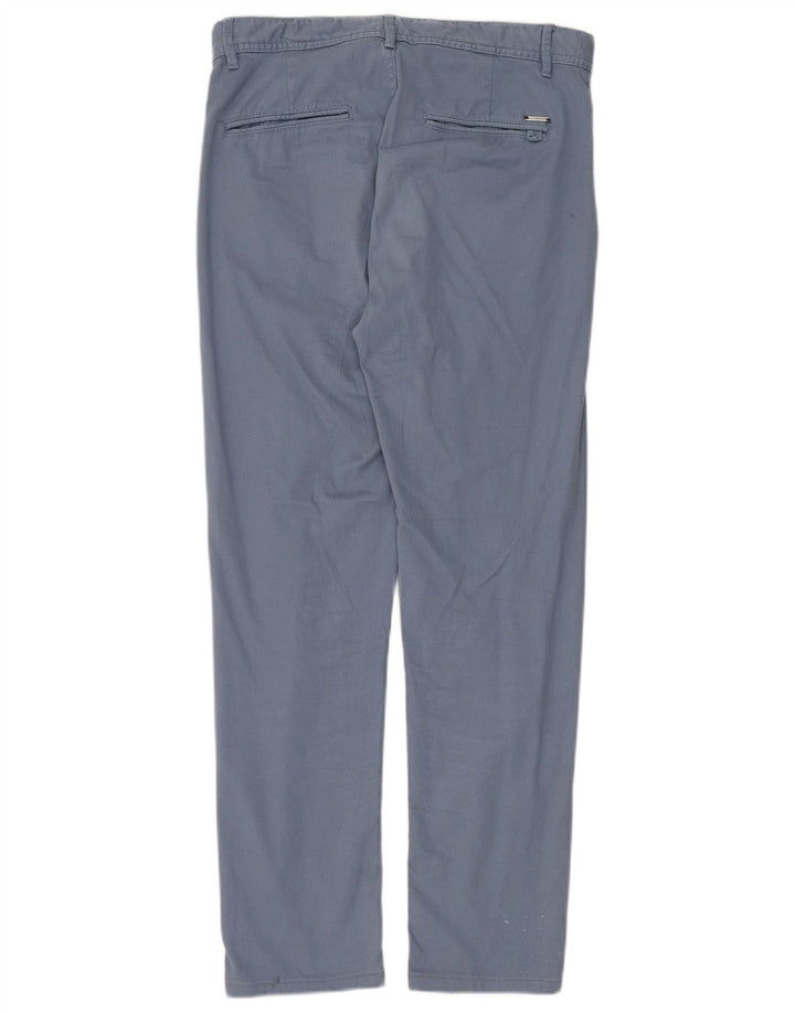 Zara Pantalon Chino Droit Homme EU 40 Medium W31 L30 Bleu