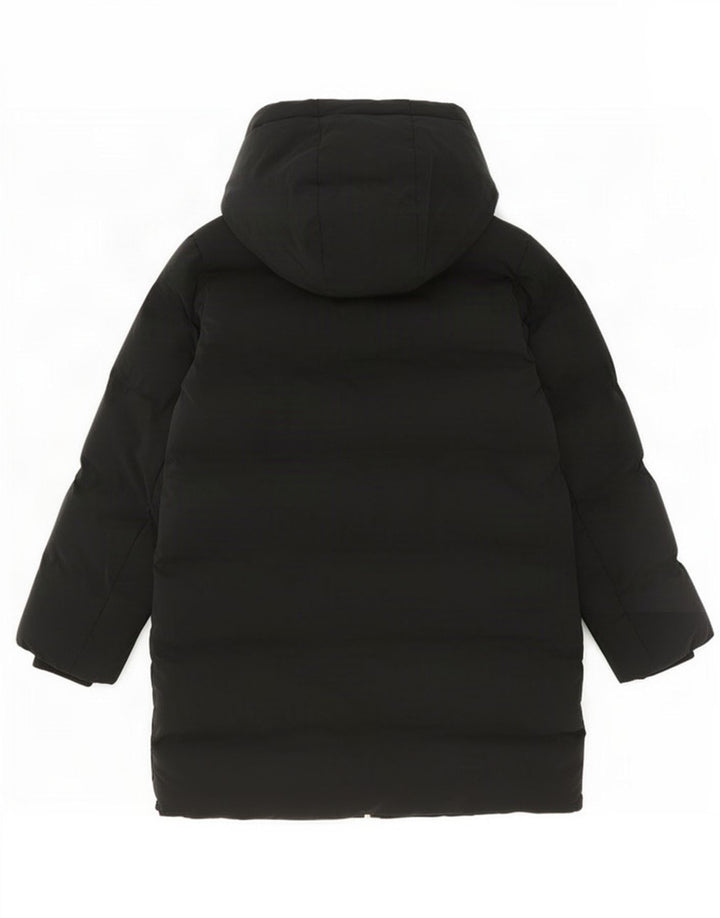 Zara Manteau rembourré à capuche pour femme UK 14 Polyester noir moyen