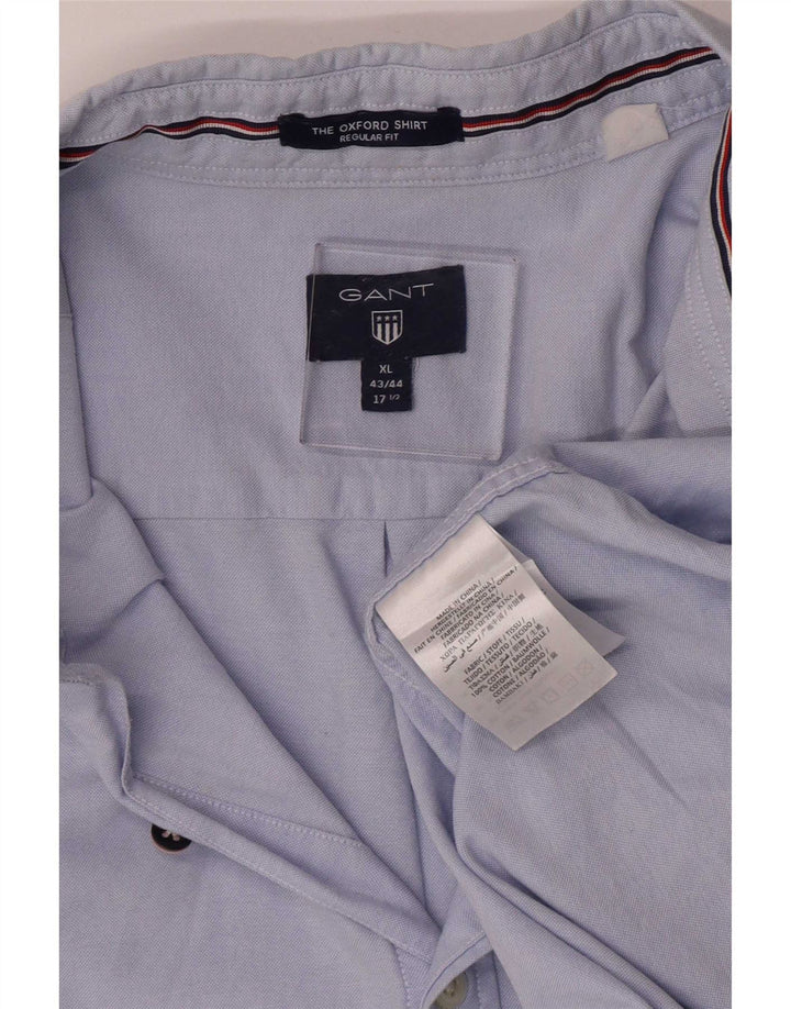Gant Chemise coupe régulière pour homme Taille 17 1/2 XL Bleu Coton
