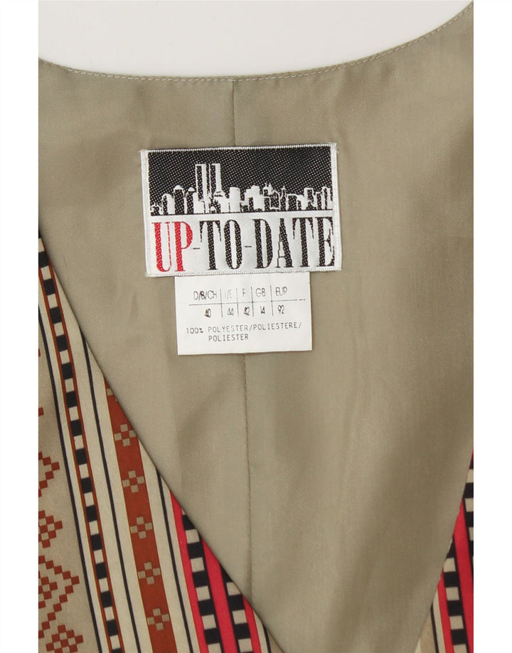 gilet femme vintage UK 14 Polyester géométrique multicolore moyen